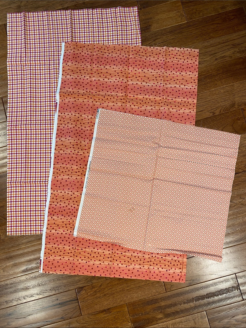 Coral and Peach cotton fabric bundle